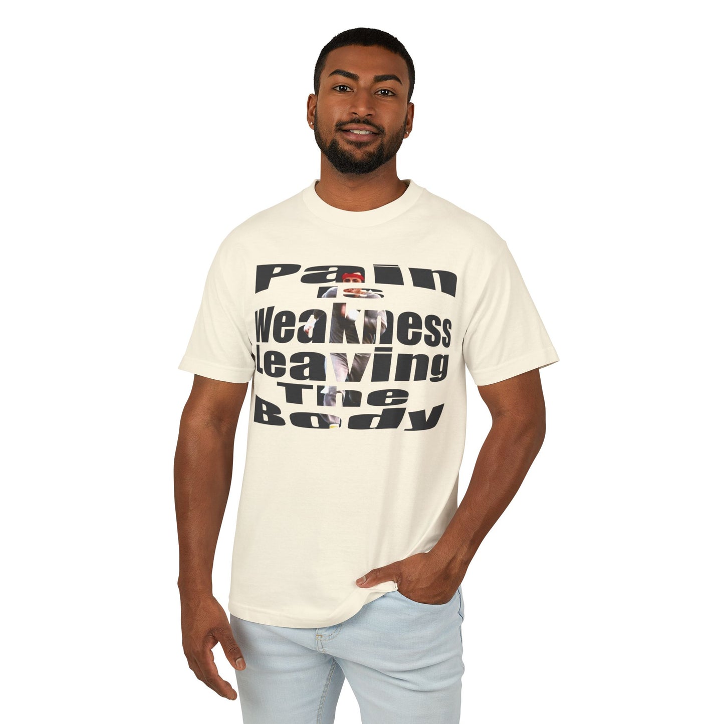 Pain is weakness leaving the body Unisex Garment-Dyed Heavyweight Cotton Tee